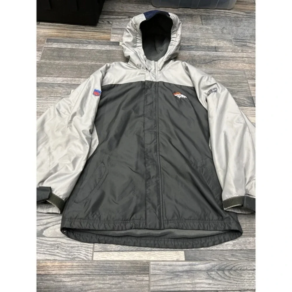 🔥🏈 Vintage DENVER BRONCOS NFL Reebok Fleece‎ Lined Hooded Performance Jacket